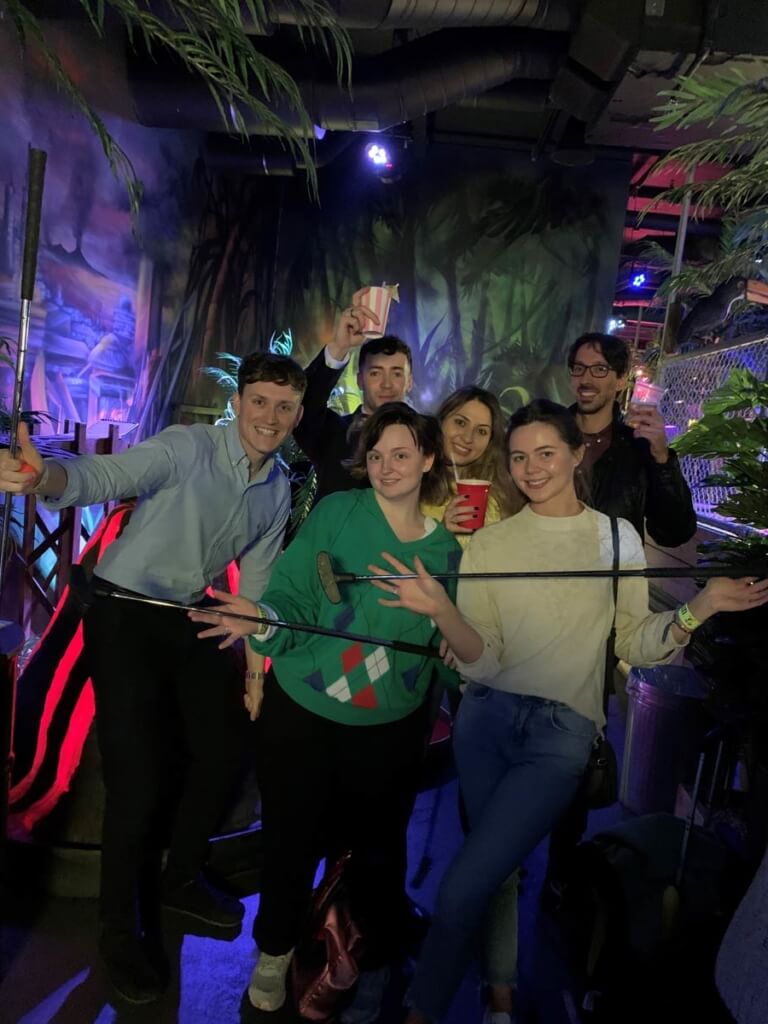 Peregrine team out for a mini golf
