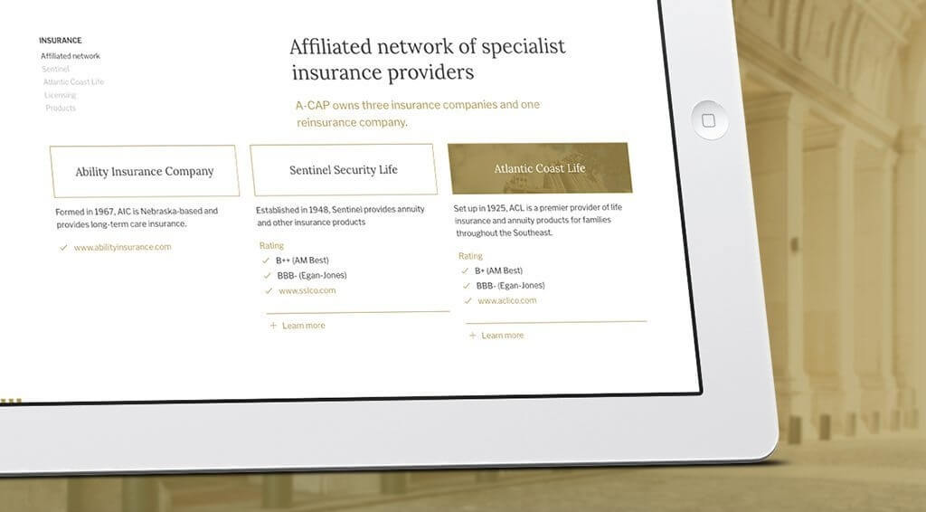 A-CAP Holdings Website